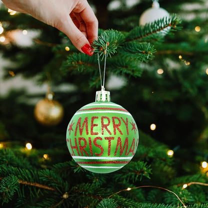 12PCS 6cm Christmas Ball Ornament Set – Festive Decorations for Tree, New Year, Wedding & Spring Festival Party Scenes
