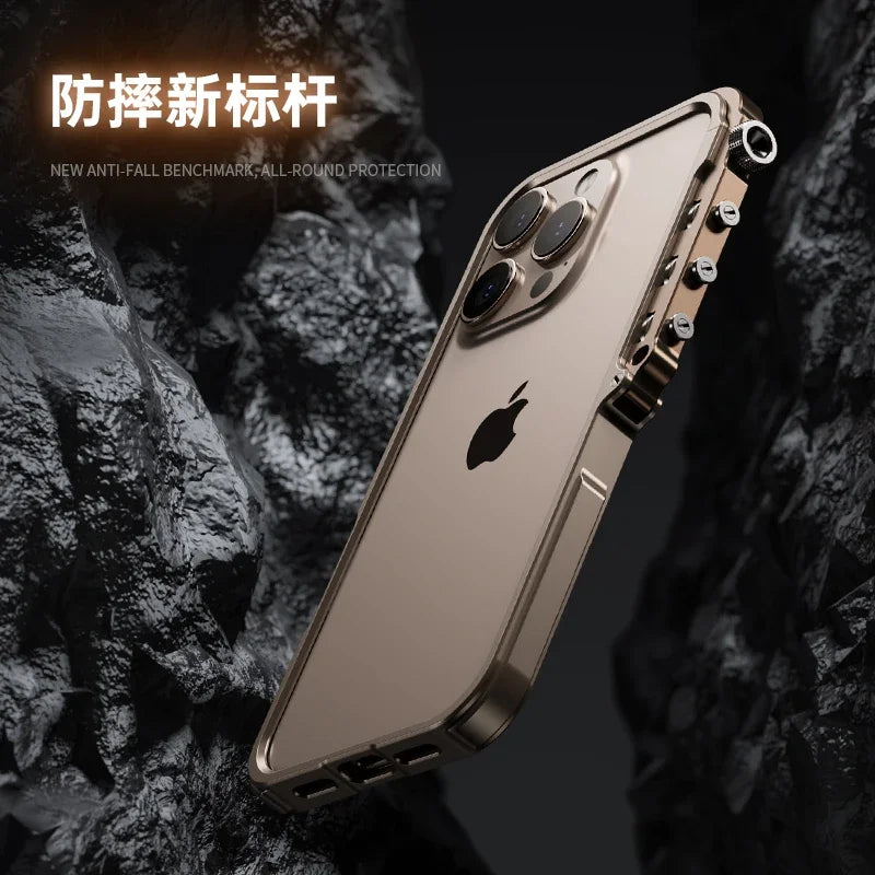 Aluminum Metal Frame iPhone Bumper Case - Luxury Alloy Protective Cover with Easy Disassembly