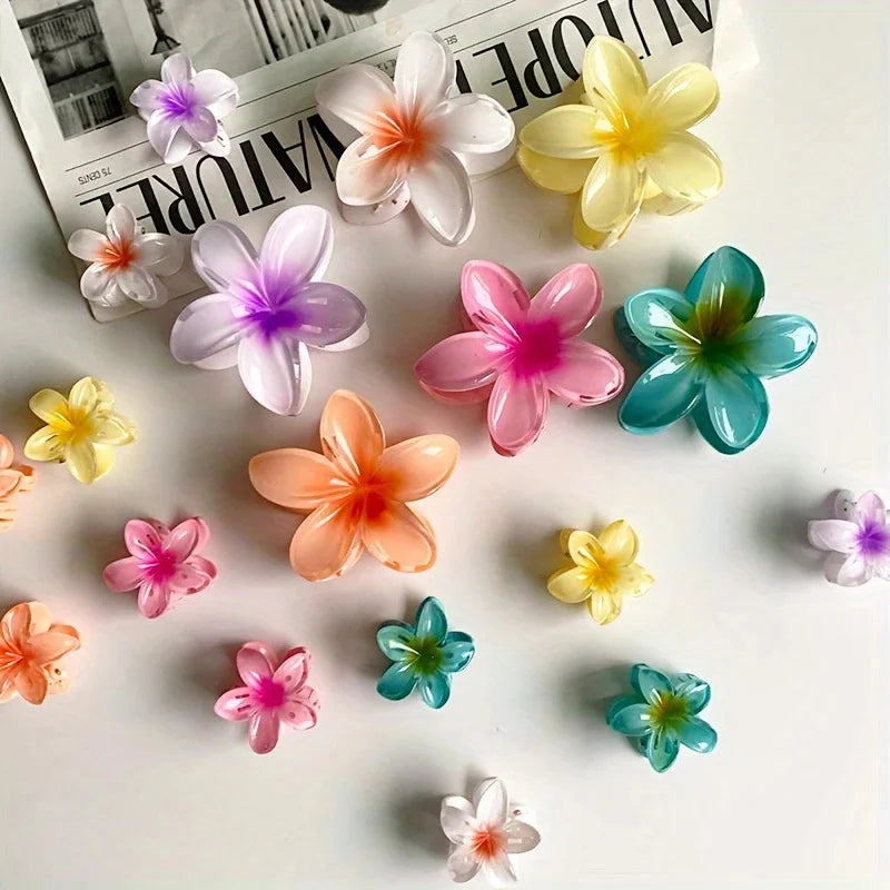 18Pcs Egg Flower Hair Clips | Gradient Candy Color Flowers, Shark Clips for Daily Ponytail Styling