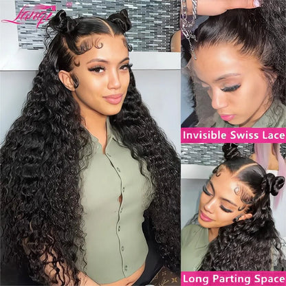 250% Curly Human Hair Lace Front Wig – Deep Wave Brazilian Remy 13x4 Water Wave Lace Frontal Wig
