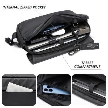 Waterproof Messenger Bag for Men – Multi-Function Anti-Theft Crossbody Sling Bag for Travel and Business