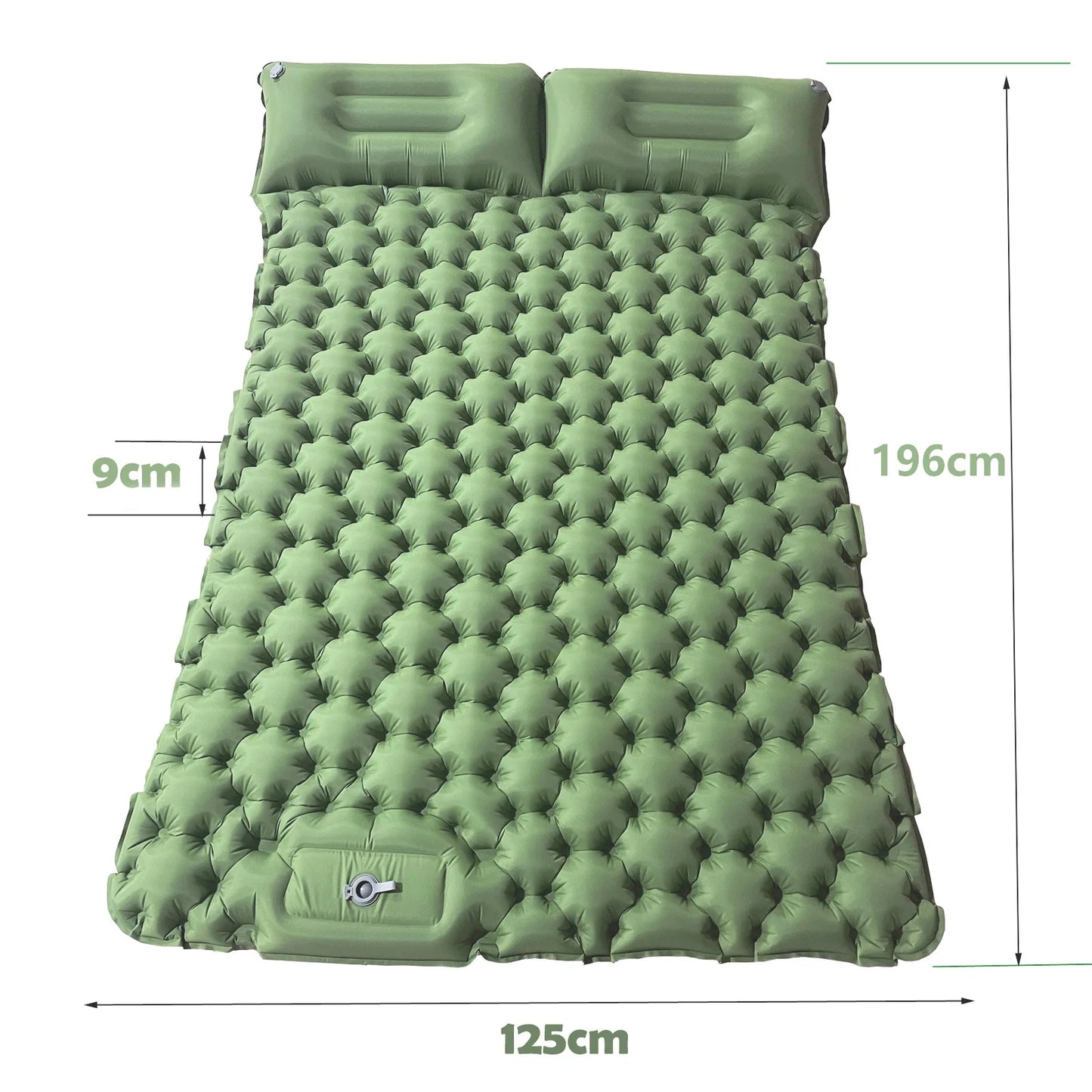 Double Camping Air Mattress with Pillow - Waterproof, Inflatable Sleeping Pad for Nature Hikes