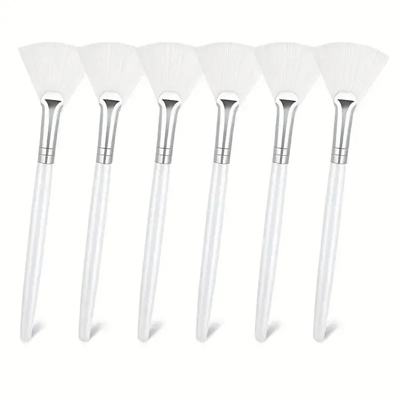 Facial Mask Applicator Brushes - Soft Fan-Shaped Flat Head Cosmetic Brushes for Skincare and Beauty Tools