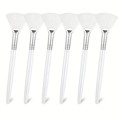 Facial Mask Applicator Brushes - Soft Fan-Shaped Flat Head Cosmetic Brushes for Skincare and Beauty Tools
