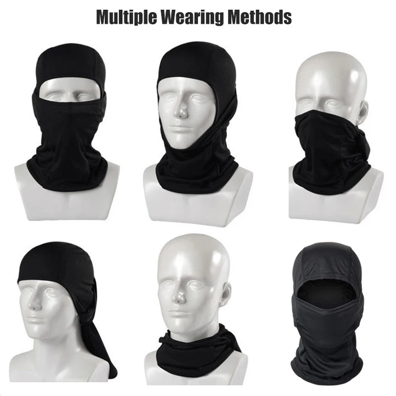 Camouflage Balaclava Hat – Full Face Mask for Cycling, Hunting, Hiking, Skiing – Motorcycle Helmet Inner Cap