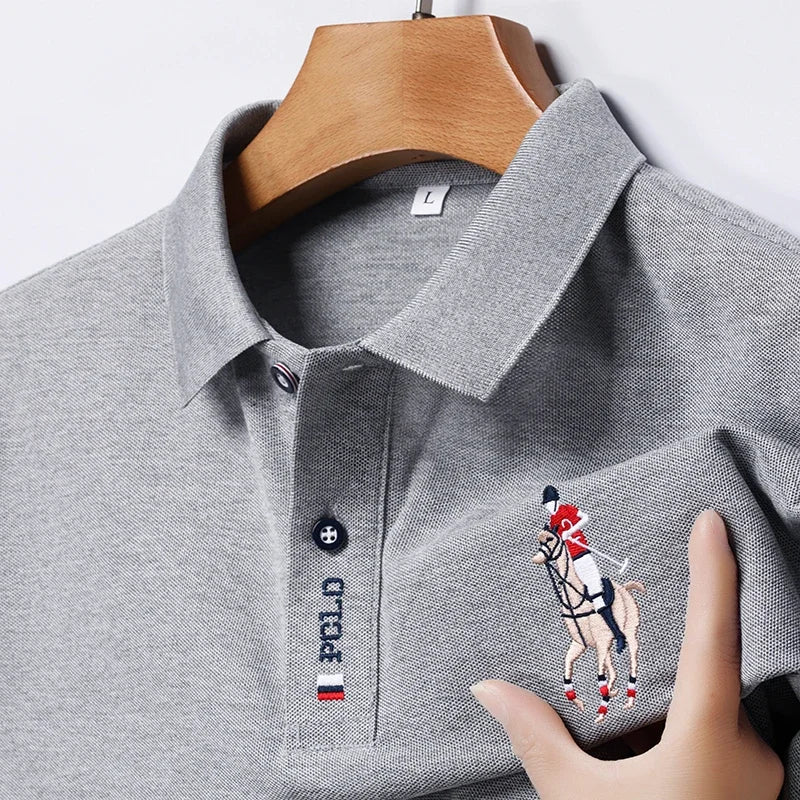 Men's Embroidered Short Sleeve Polo Shirt - Casual Summer Comfort Fashion Polo