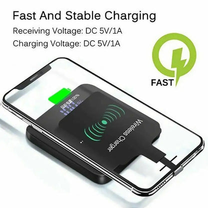 Type-C Wireless Charging Receiver Patch – Universal Android Fast Charging Adapter for Mobile Phones, Slim USB-C Receiver Sticker