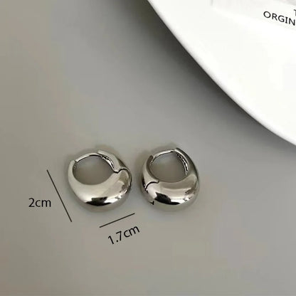Stainless Steel Chunky Hoop Earrings – Smooth Round Statement Hoops for Women & Girls, Punk Fashion Jewelry