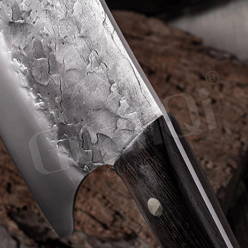 Handmade Forged Kitchen Knife - High-Carbon Chef Knife and Traditional Butcher Cleaver, Bone Chopper for Slicing, Cooking Tools