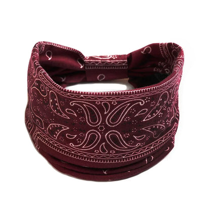 Bohemian Wide Cotton Stretch Headbands for Women – Turban Style Hairbands, Bandana Headwrap Hair Accessories