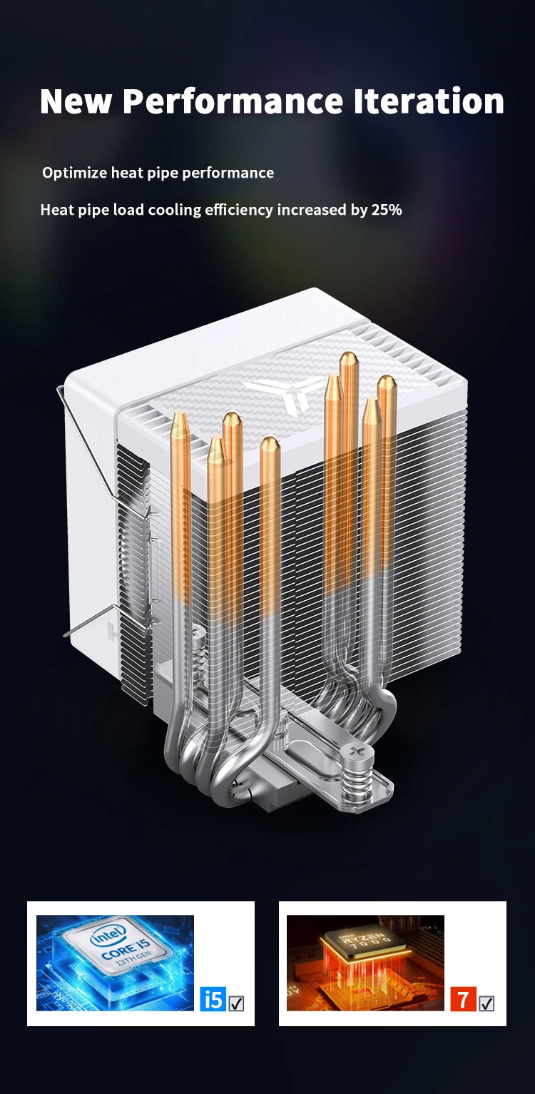 JONSBO CR1400 EVO ARGB CPU Cooler — 4 Heat Pipe PWM Air Cooler for Intel LGA1700/1200/115X & AMD AM4/AM5