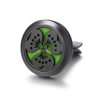 All-Black Tree of Life Car Air Freshener – Stainless Steel Aromatherapy Essential Oil Diffuser Locket Pendant