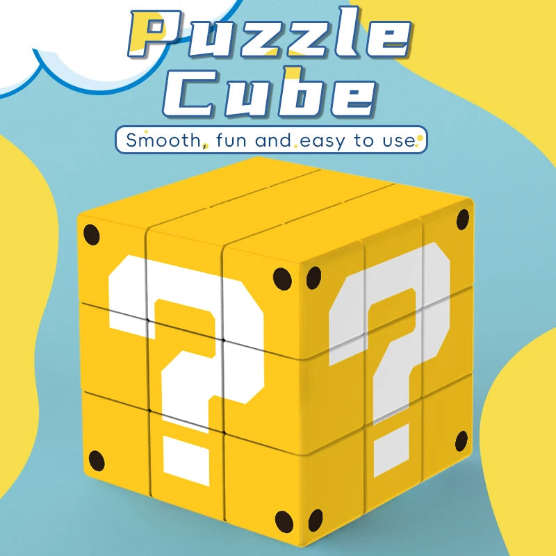 ZIINA STAR 3x3 Question Mark Speed Cube – Yellow Puzzle Cube for Adults and Birthday Gifts