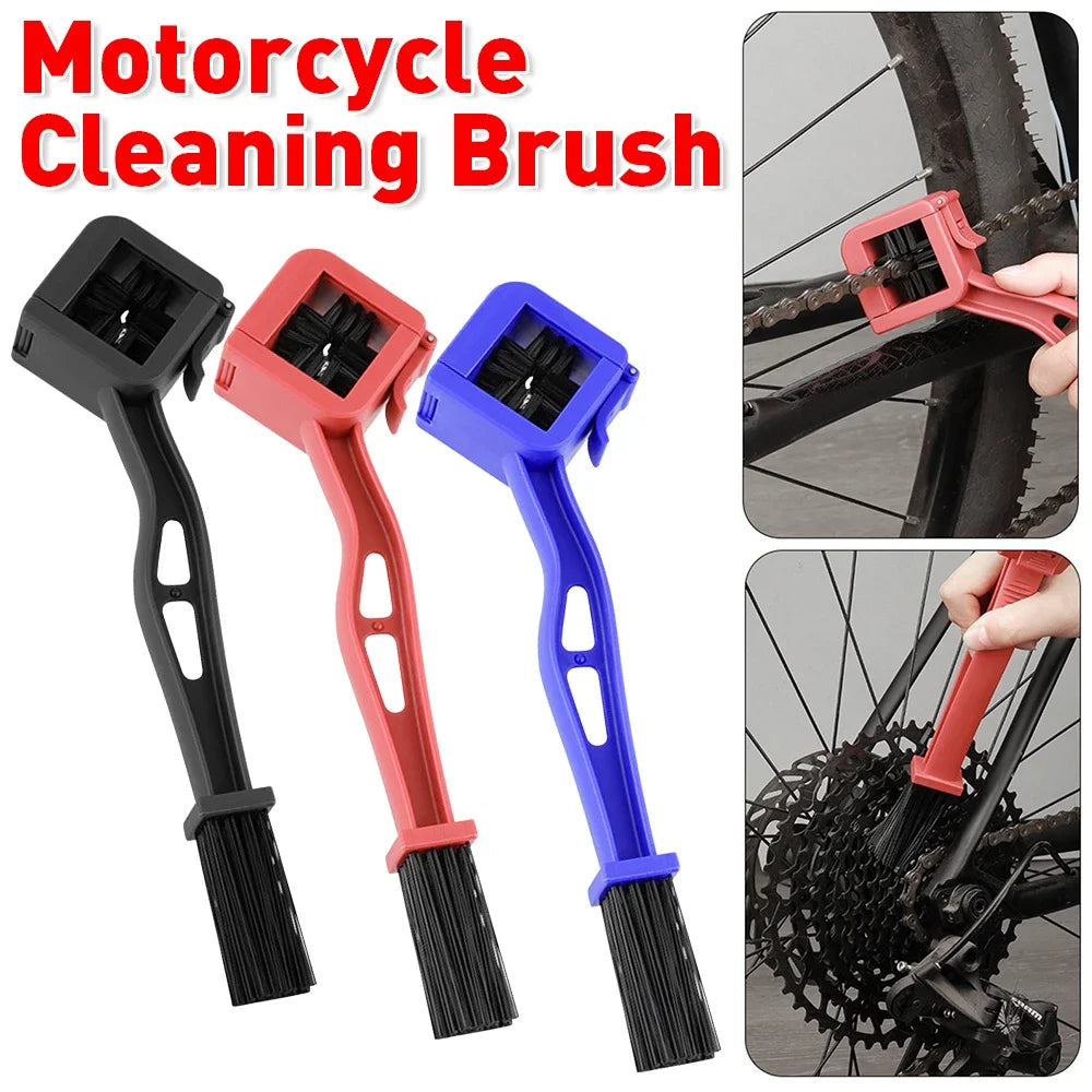 Motorcycle & Bicycle Chain Brush Cleaner — Plastic Scrubber for Chain Cleaning, Outdoor Road Maintenance Tool