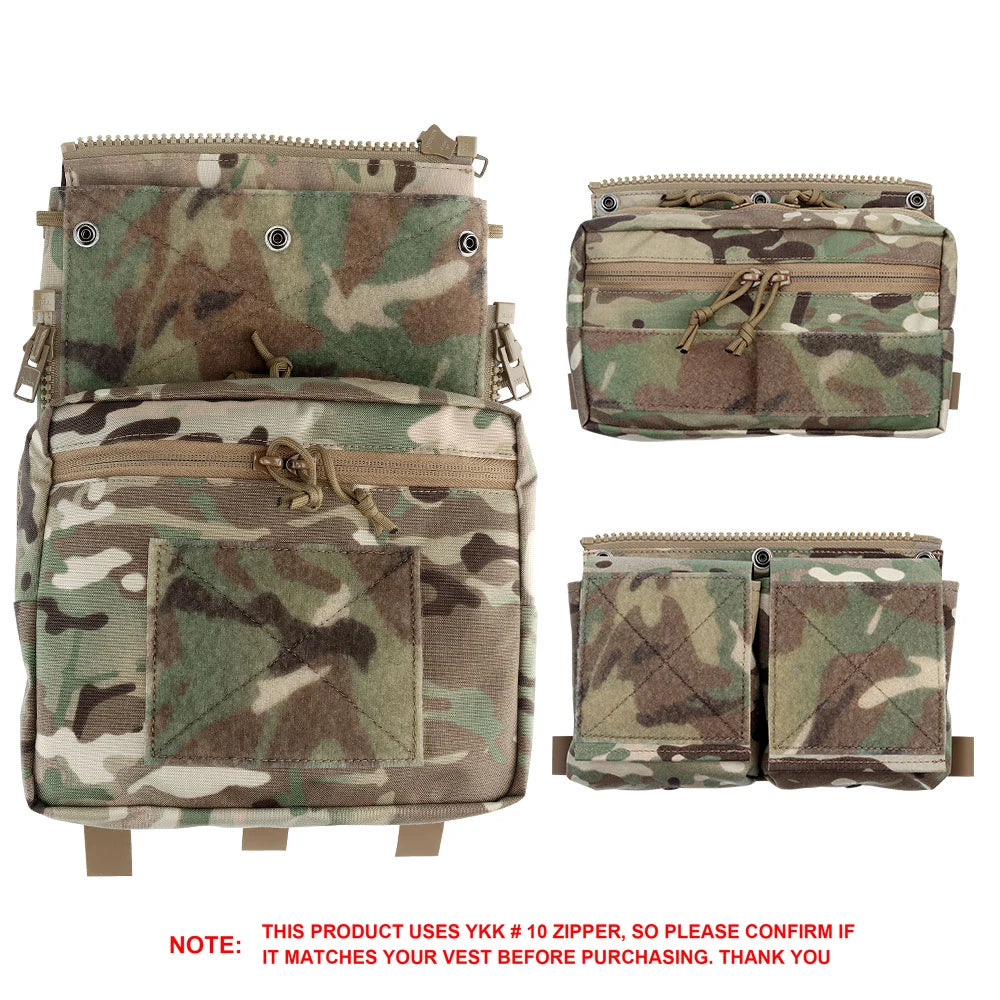 LV119 Tactical Vest Back Panel – Spiritus Systems Hunting Combat Airsoft Plate Carrier with Storage Pouch & Assault Vest Expansion Gear