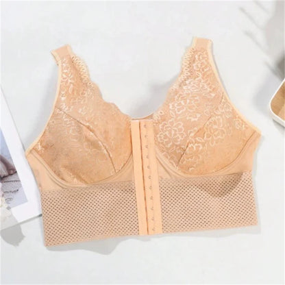 Tummy Control Shapewear Bra Vest – Breathable Hollow Design with Front Buttons, Lifting & Slimming Support Underwear for Women