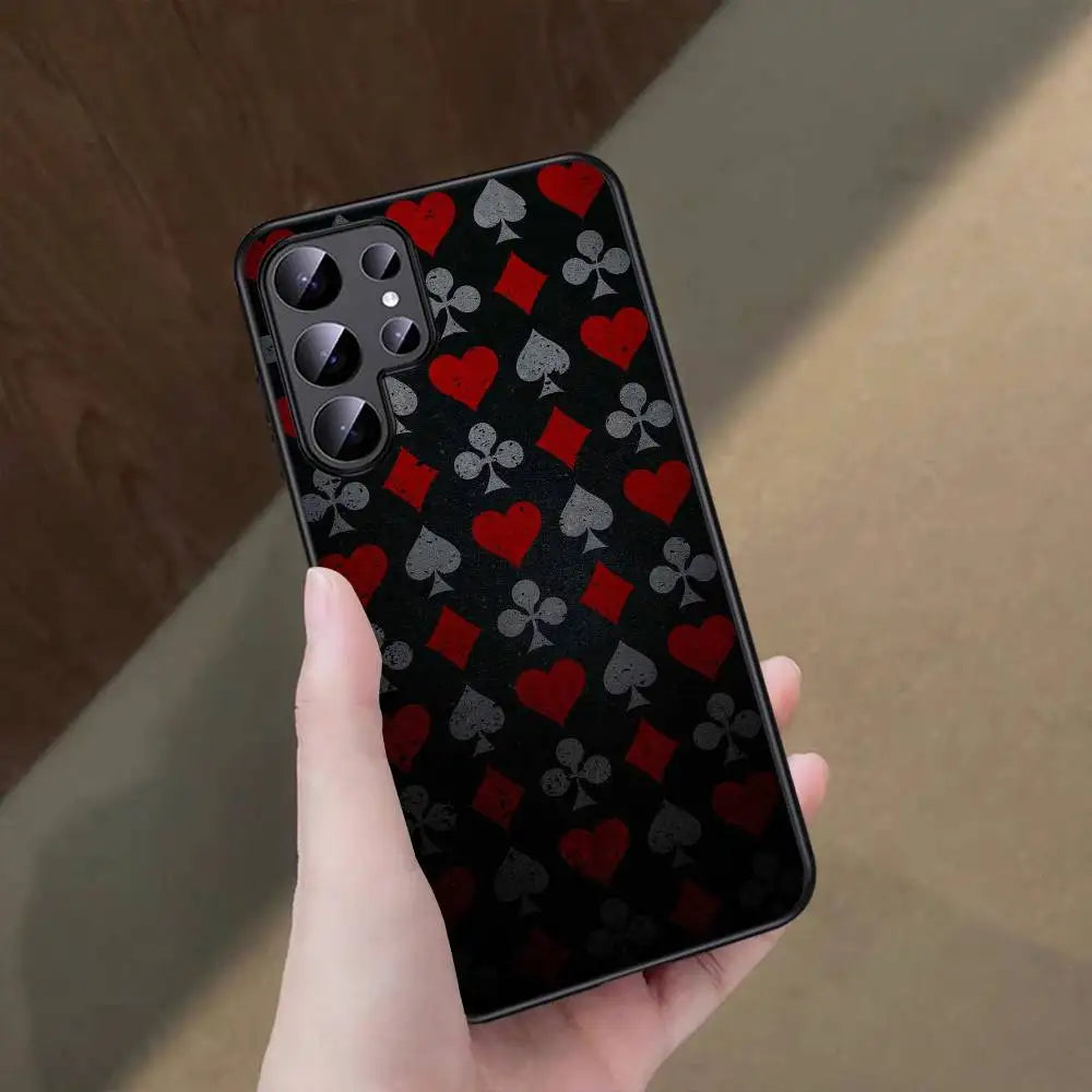 Poker Playing Card Phone Case - Protective Cover for Samsung Galaxy S25, S24, S23, S22 & Note Series