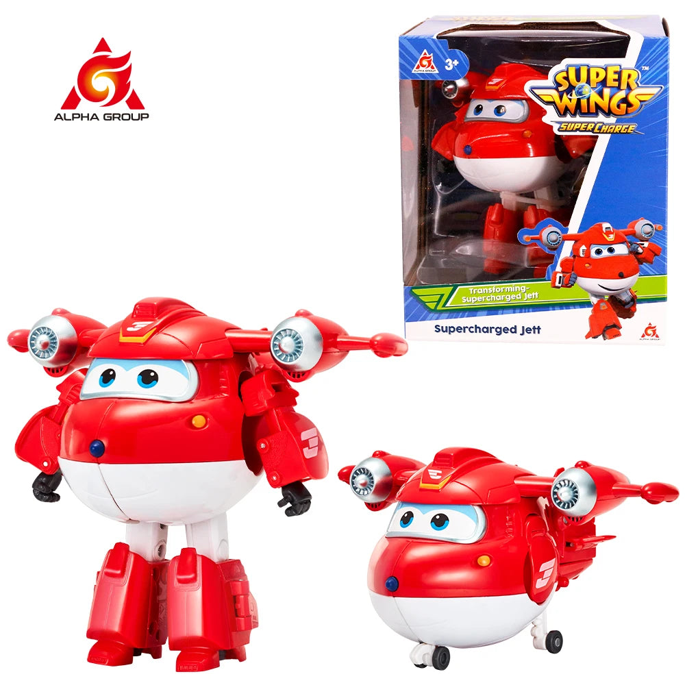 Super Wings 5-Inch Transforming Airplane Robot Figures – Jett, Dizzy & Donnie Deformation Action Toys for Kids Gift & Play