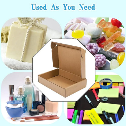 20/10PCS Corrugated Box Mailers – Brown Kraft Cardboard Shipping Boxes for Durable Packaging & Mailing