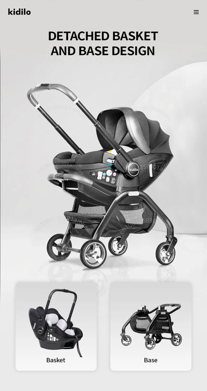 Multi-Functional Newborn Baby Stroller — Portable 4-in-1 Sleeping Basket, Safety Seat & Travel Cart