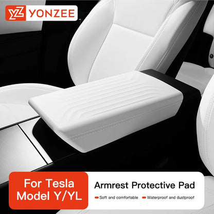 Tesla Model Y Juniper Armrest Pad 2026 TPE Center Console Cover Soft Protective Armrest Box Case Car Accessory