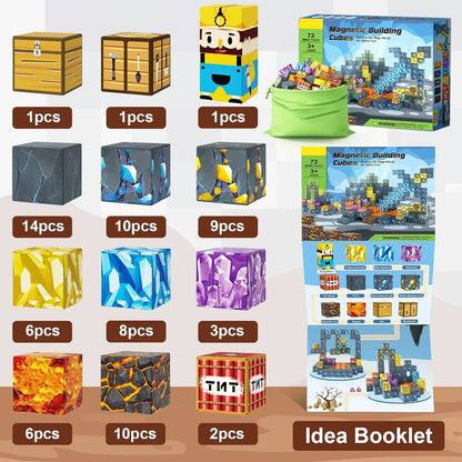 Magnetic Building Blocks Cube Set – STEM DIY Toy for Kids 3+, Boys & Girls, Sensory Model Gift