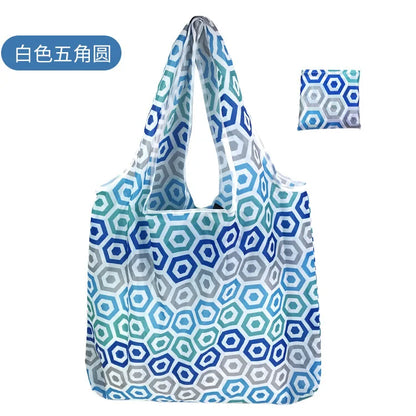 Large Foldable Reusable Shopping Tote Bag – Eco-Friendly Grocery & Beach Storage Shoulder Bag, Multi-Purpose Carry Pouch