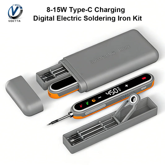 Portable Type-C Digital Soldering Iron Kit – 8-15W Fast Heating Adjustable Temperature Mini Repair Tool