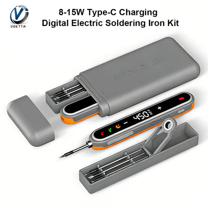 Type-C Digital Soldering Iron Kit - Adjustable Temperature Mini Electric Repair Tool with Fast Heating