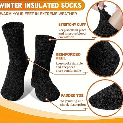 Ultra Thick Wool Socks for Men – Fleece-Lined Warm Autumn & Winter Cold-Resistant Long Socks, Perfect Gift