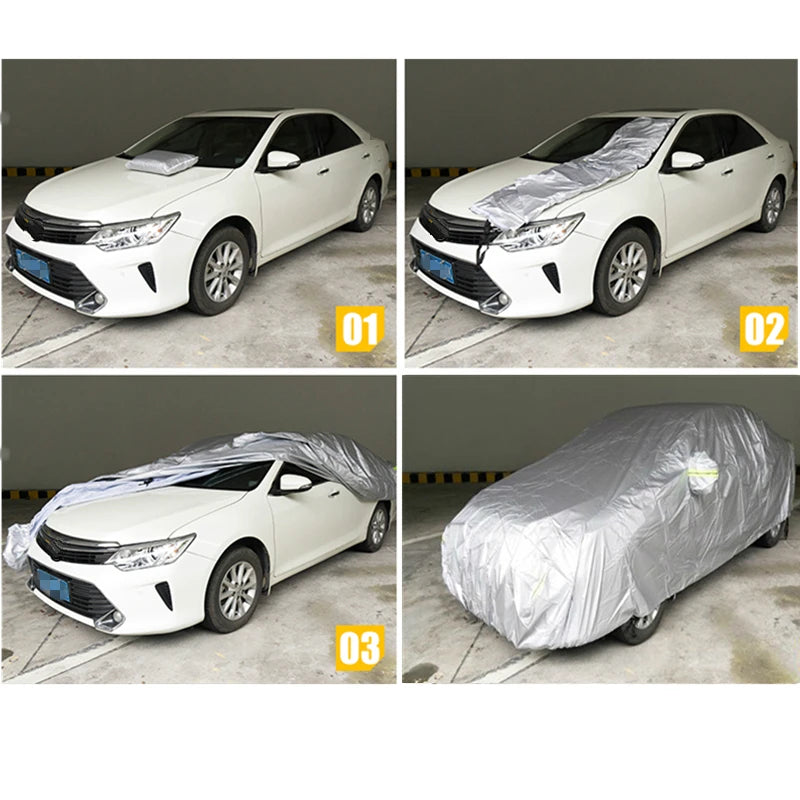 Universal Car Cover - Outdoor Full Exterior Snow Sun Dustproof Protection Cover for Sedan SUV Hatchback Vehicles