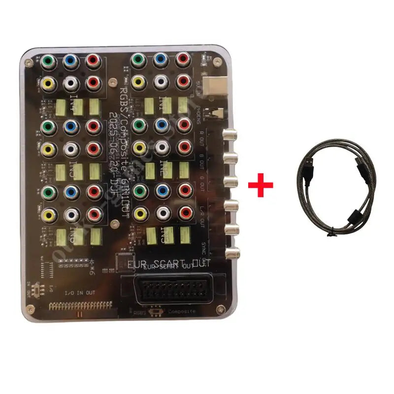 2025 6-in-1 RGBS Distributor & Converter – SCART Auto Switcher Board for MD/MD2/SS/PS/PS2/PS3/DC/SFC