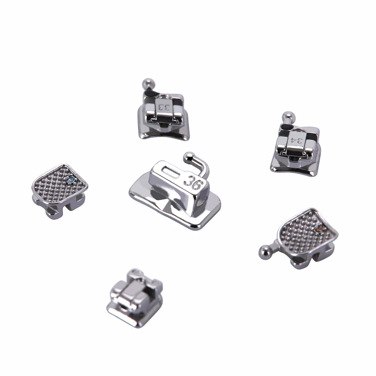 AZDENT 5 Boxes Dental Brackets – Passive Self-Ligating Orthodontic Braces with MIM Monoblock & Buccal Tubes, MBT/Roth 0.022, 345 Hooks