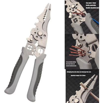 Professional Wire Stripper & Crimping Tool - Multi-Purpose Cable Stripper Pliers for Electrical & Fiber Optic Work