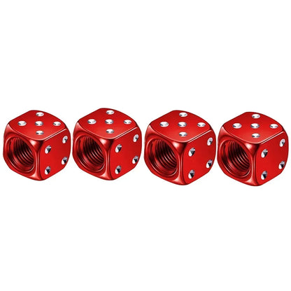 4 Pcs Crown Dice Car Wheel Tire Valve Caps - Universal Tyre Rim Stem Covers | Air Dust & Waterproof | Bling Accessories for Car & Motorcycle