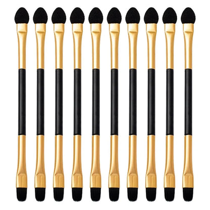 10pcs Double-Head Eye Shadow & Eyeliner Brush - Fashion Sponge Stick for Lip & Eyebrow Makeup Tools
