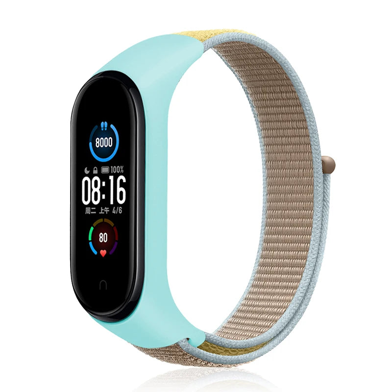 Nylon Loop Strap for Xiaomi Mi Band - Adjustable Sport Wristband Bracelet for Mi Band 3 4 5 6 7 8