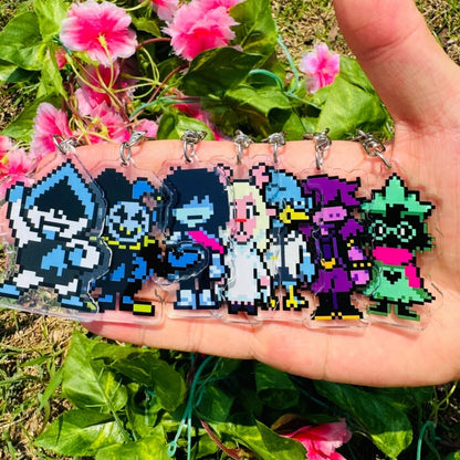 Deltarune Kris, Susie & Ralsei Keychain - Game Character Pendant, Cosplay Accessory & Anime Fan Gift