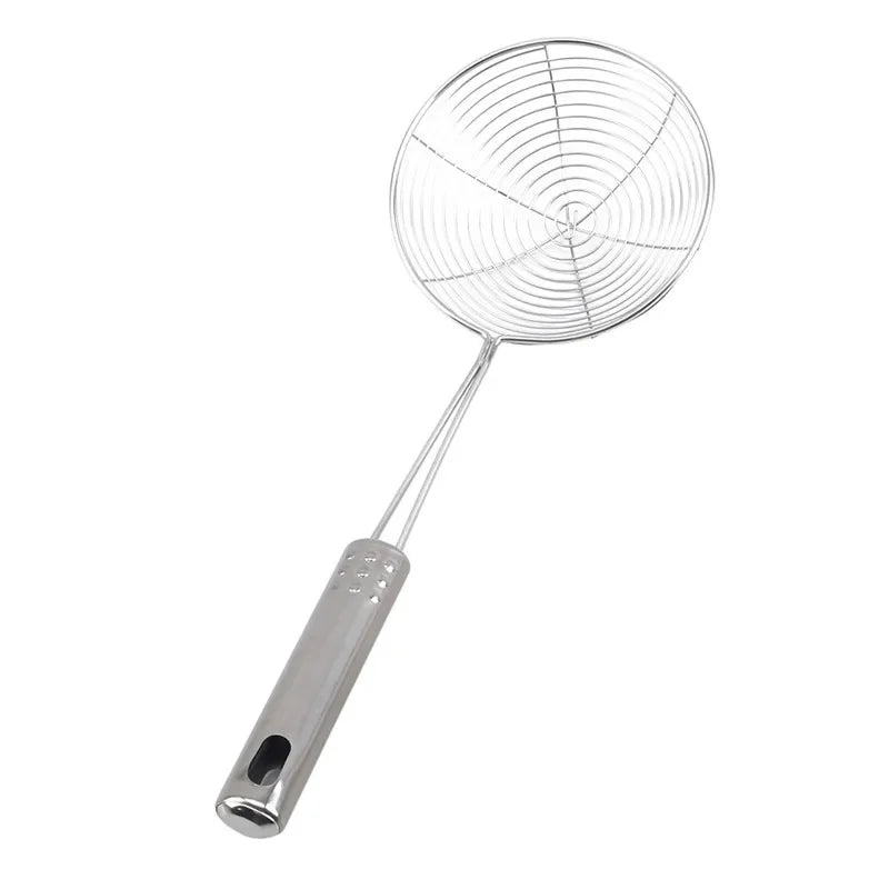 3-Size Stainless Steel Colander Set – Household Noodle, Dumpling, Hot Pot Strainers with Pearl Line Drain