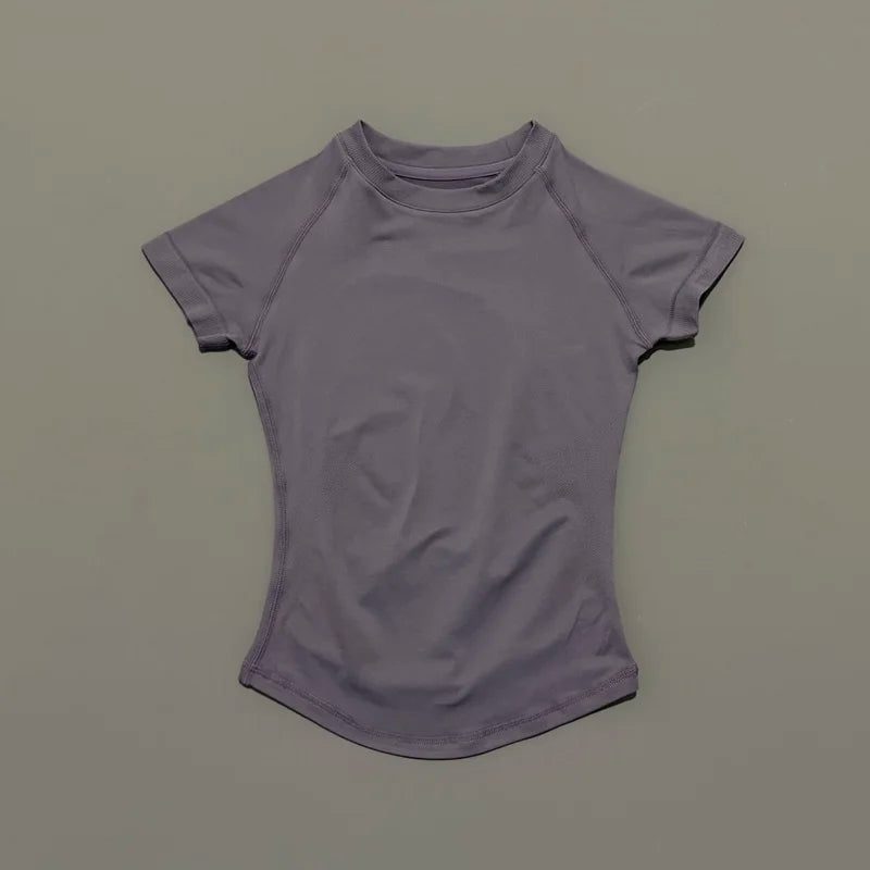 HISTELLO Women’s Sports T-Shirt - Short Sleeve Gym Yoga Workout Top for Running & Fitness Activewear