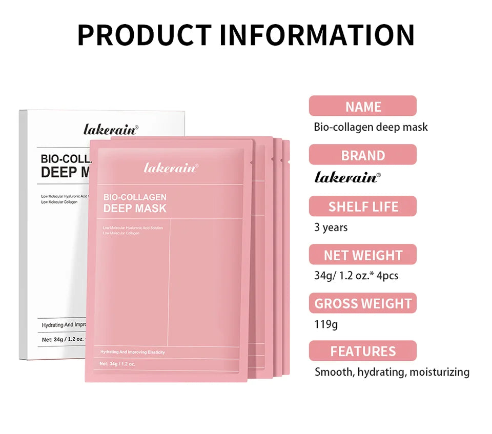 Bio-Collagen Deep Hydrating Hydrogel Mask – Overnight Collagen Mask for Firming & Pore Minimizing