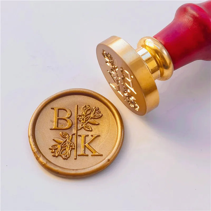 Personalized Wedding Wax Seal Stamp with 2 Initials - Custom Invitation Seal Stamp for Unique Touch