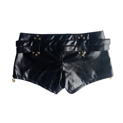 Women’s Sexy Leather Mini Shorts - Low Waist Side Zipper Slim Fit Hip Lift Fashion Trousers
