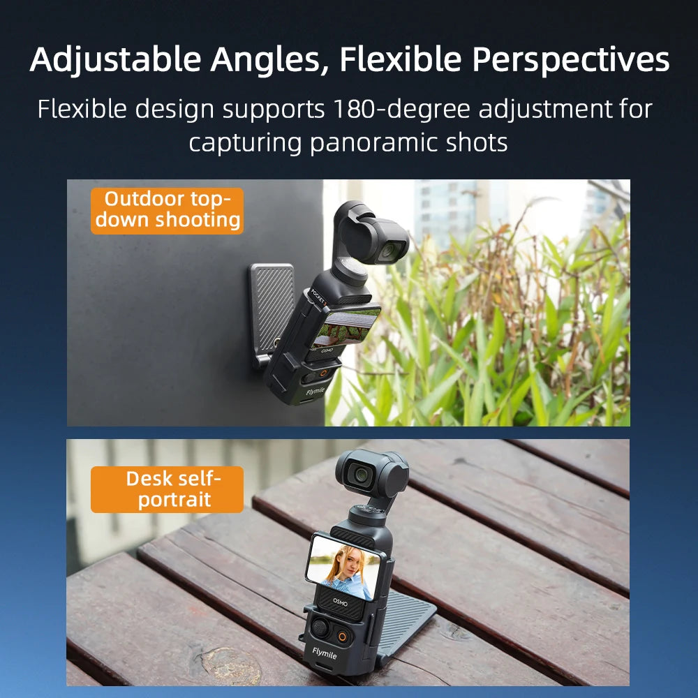 Flymile Magnetic Mount Stand for DJI Osmo Pocket 3 – 180° Adjustable Magnet Suction Holder & Desktop Base