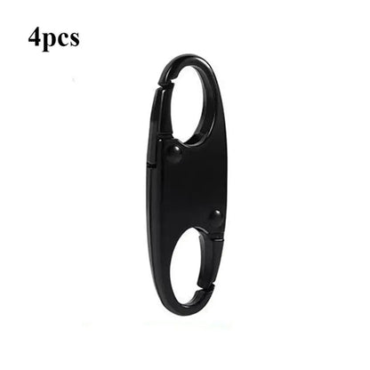 Alloy S-Shaped Anti-Theft Zipper Lock Clip – Portable Silver Bag & Luggage Security Accessory for Suitcases & Travel Use
