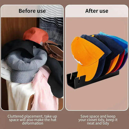Stackable Acrylic Baseball Cap Rack — Rectangular Hat Organizer Stand for Display and Storage