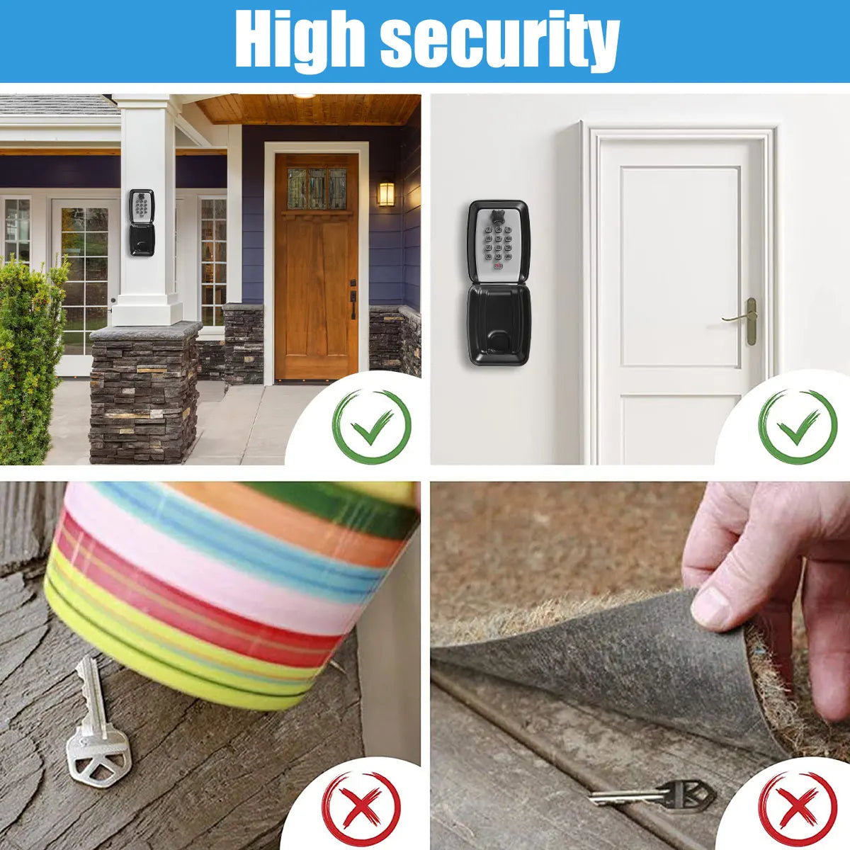 1/2Pcs Wall Mount Key Lock Safe – Portable Secret Storage Box with Code Security Lock for Home or Office Organizer