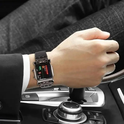 Men’s Binary LED Digital Watch - Waterproof Luminous Electronic Sports & Business Wristwatch