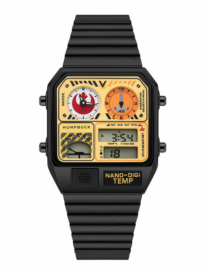 HUMPBUCK Digital Watch for Men – Classic Multifunctional Wristwatch with Temperature, Stopwatch, Dual Time & Calendar