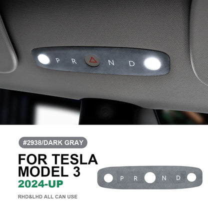 KUNGKIC Italian Top Suede Reading Light Frame Trim Stickers for Tesla Model 3 Highland 2024+ – Car Interior Decor Accessories